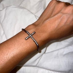 Crystal cross adjustable bracelet